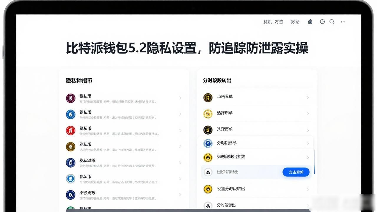 比特派钱包5.2隐私设置，防追踪防泄露实操