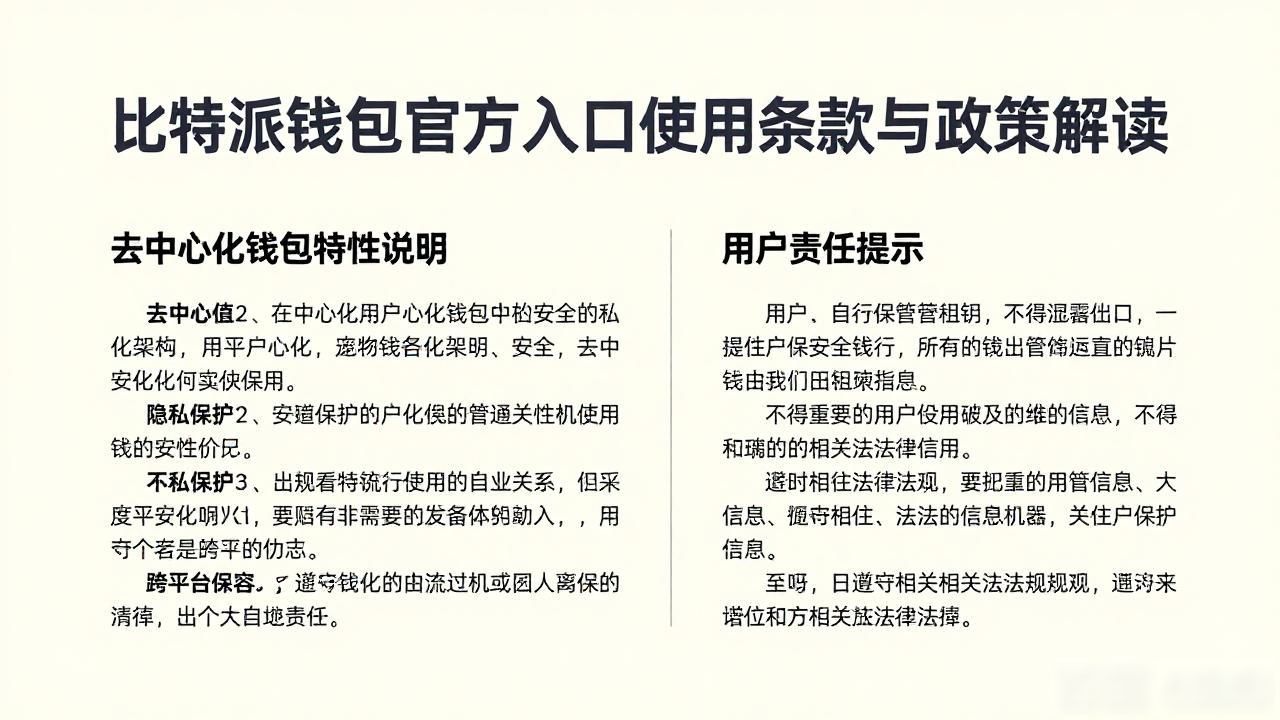 比特派钱包官方入口使用条款与政策解读