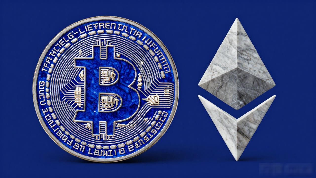 高清数字货币实物摄影素材 比特币加密货币石头图片
