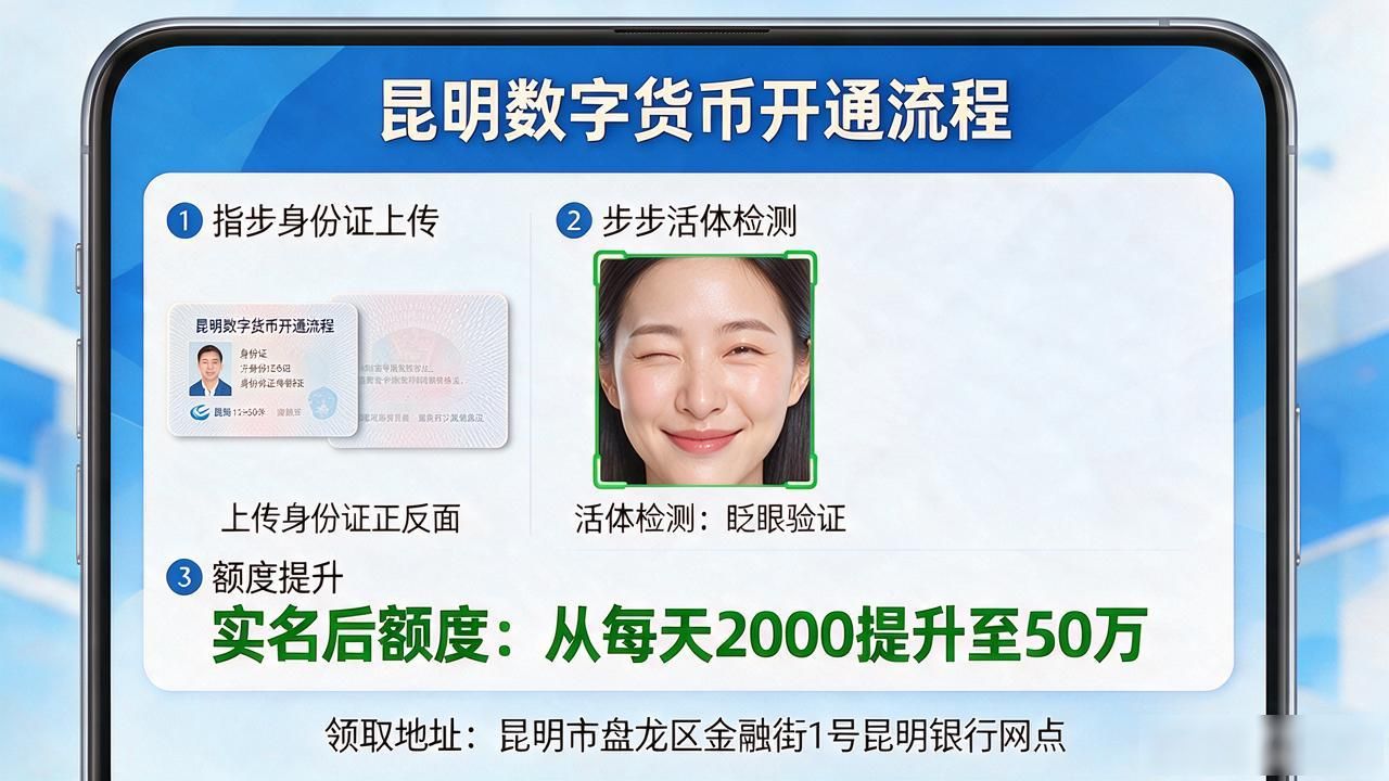 昆明数字货币怎么领？手机三分钟开通，附银行线下领取地址