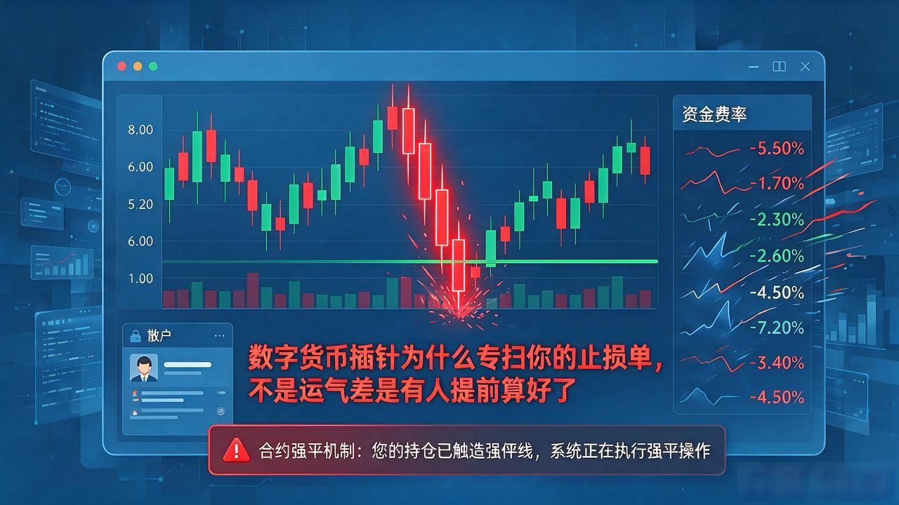 数字货币插针为什么专扫你的止损单，不是运气差是有人提前算好了