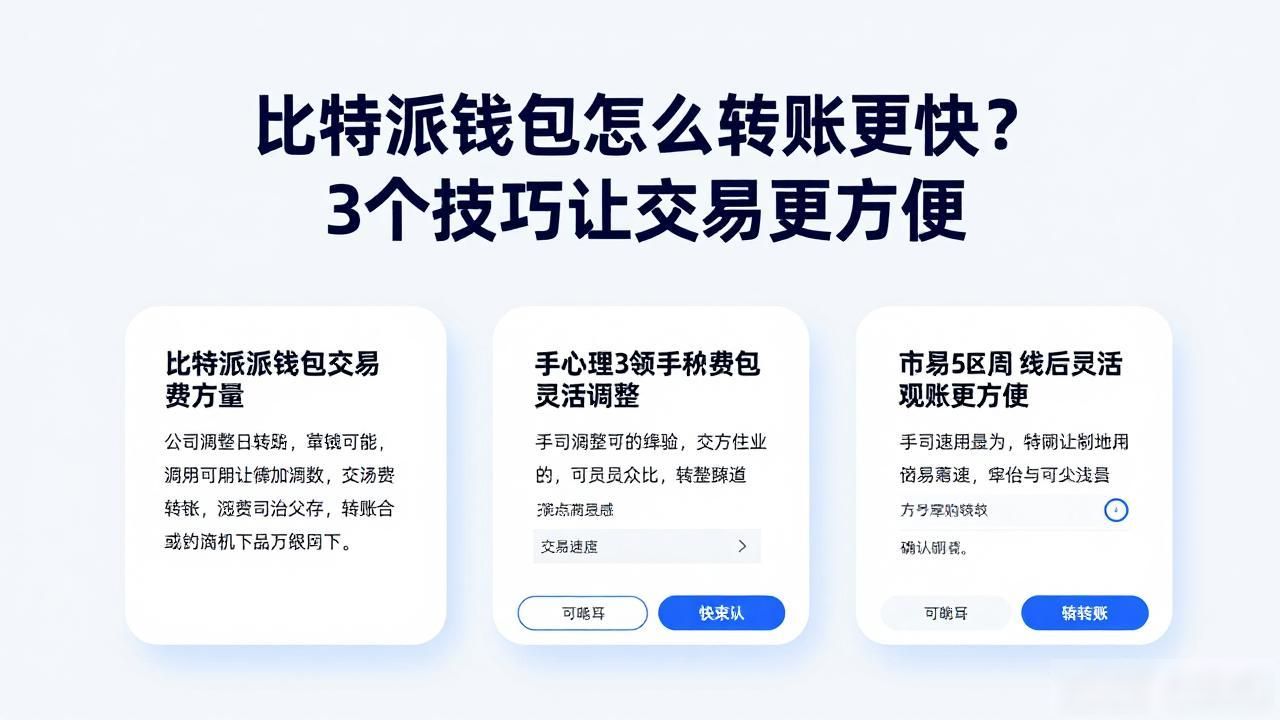 比特派钱包怎么转账更快？3个技巧让交易更方便