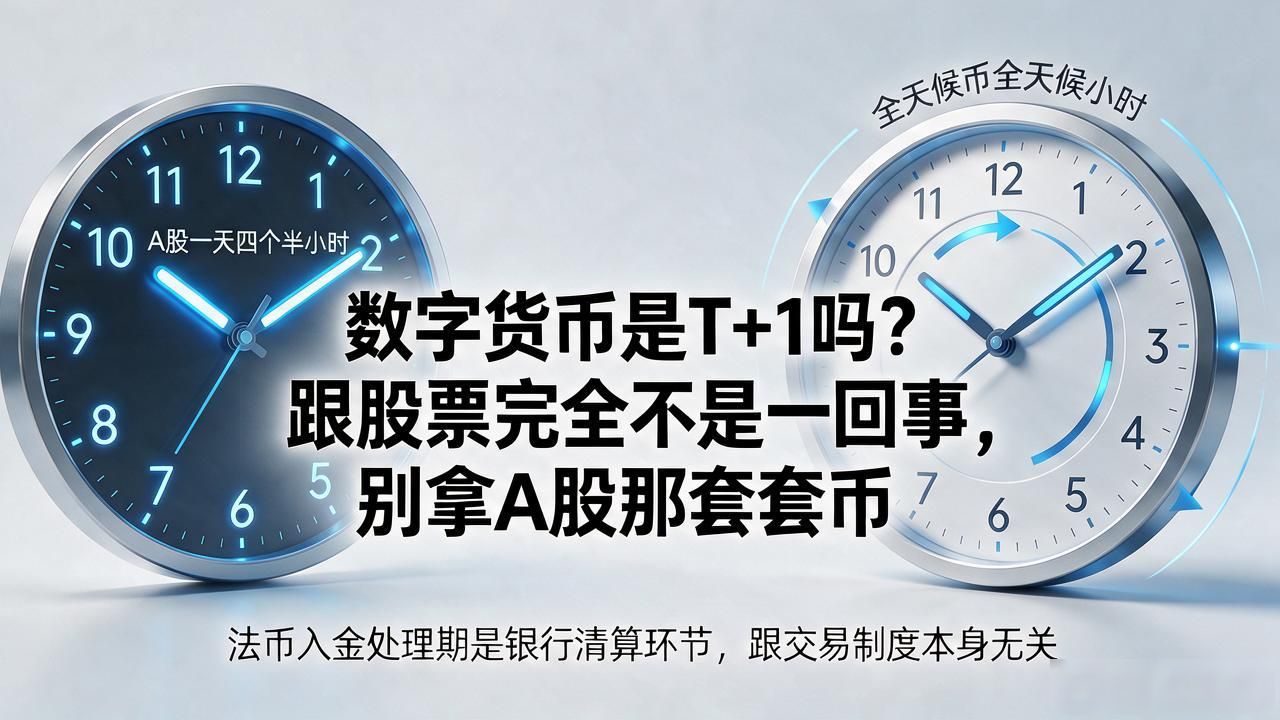 数字货币是T+1吗？跟股票完全不是一回事，别拿A股那套套币