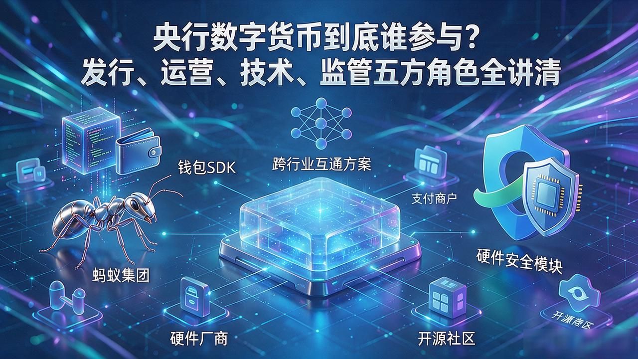 央行数字货币到底谁参与？发行、运营、技术、监管五方角色全讲清