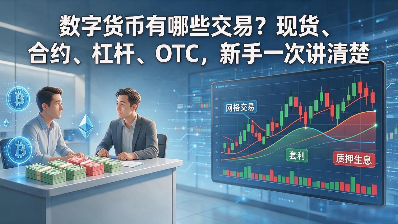 数字货币有哪些交易？现货、合约、杠杆、OTC，新手一次讲清楚