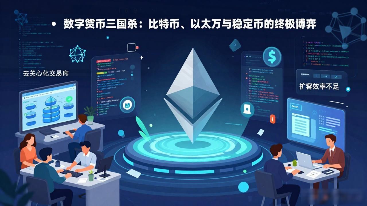 数字货币三国杀：比特币、以太坊与稳定币的终极博弈