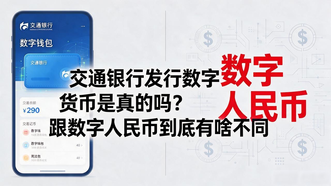 交通银行发行数字货币是真的吗？跟数字人民币到底有啥不同