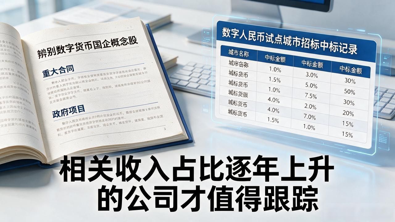 数字货币国企概念股怎么选，别只盯着名字，关键看业务落地和实际订单