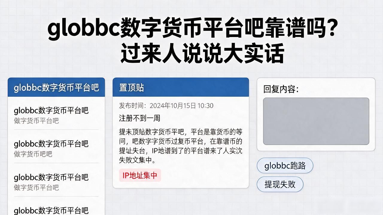 globbc数字货币平台吧靠谱吗？过来人说说大实话