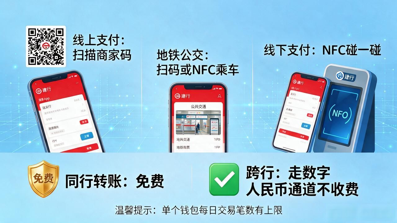建行数字货币使用规则：转账、消费、限额一次讲清
