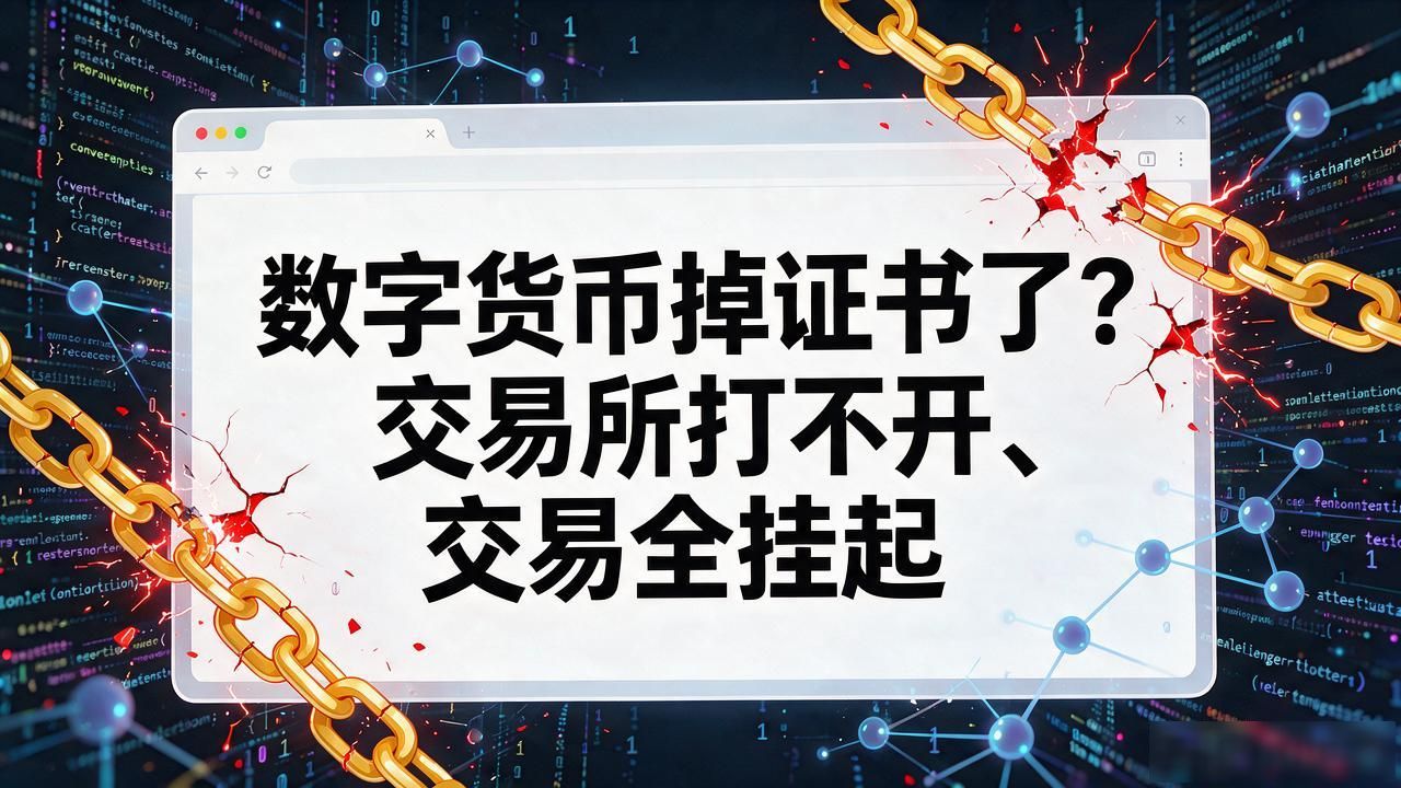 数字货币掉证书了？交易所打不开、交易全挂起，你的币和钱还在不在