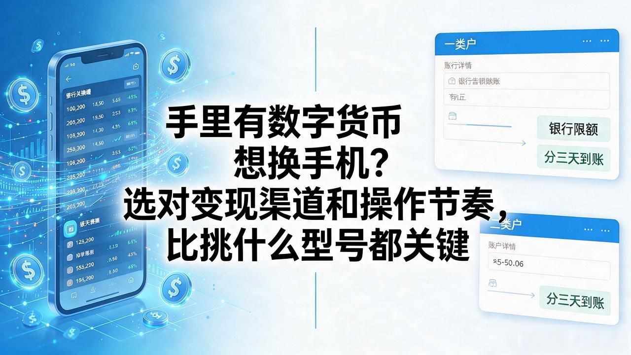 手里有数字货币想换手机？选对变现渠道和操作节奏，比挑什么型号都关键