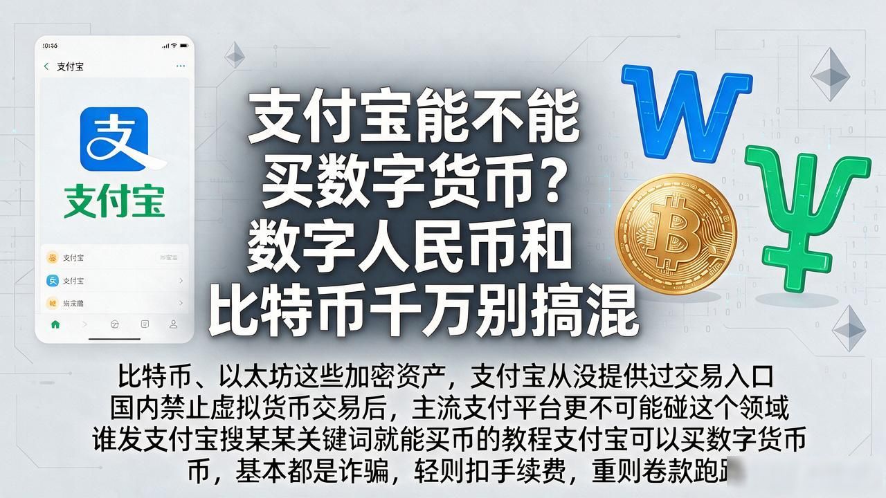 支付宝能不能买数字货币？数字人民币和比特币千万别搞混